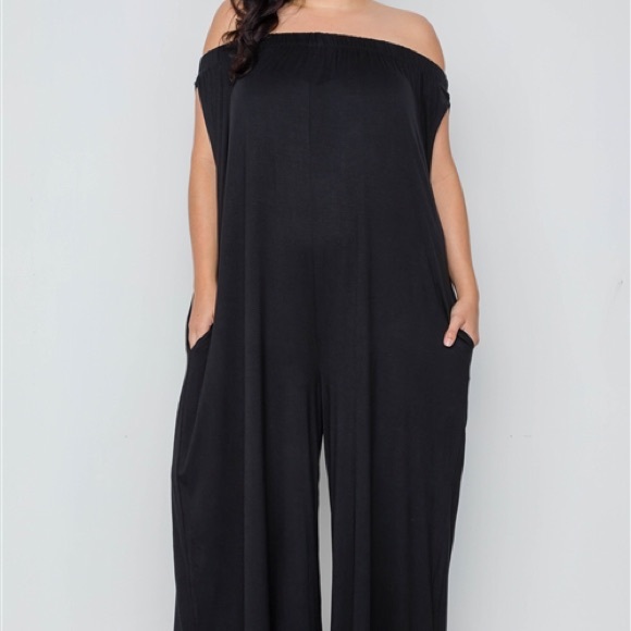 2X Plus Size Black Baggy Jumpsuit Romper - Picture 8 of 8